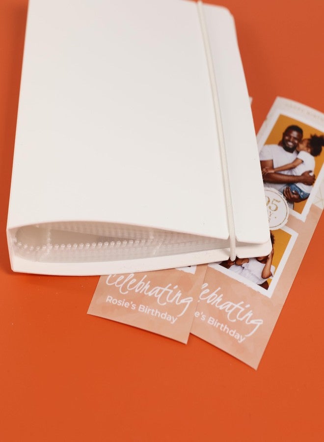 SMILE&WAVE Photo Booth Photo Album - For Wedding or Party- Holds 120 Photobooth 2x6 Photo Strips - Slide In (1, WHITE WITH BAND) - Image 5